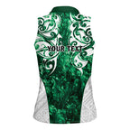Queensland Maori Kiwi Personalised Women Sleeveless Polo Shirt Kikirangi Papua Shell Maori Tribal Tattoo