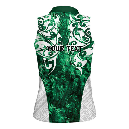 Queensland Maori Kiwi Personalised Women Sleeveless Polo Shirt Kikirangi Papua Shell Maori Tribal Tattoo