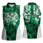 Queensland Maori Kiwi Personalised Women Sleeveless Polo Shirt Kikirangi Papua Shell Maori Tribal Tattoo