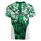 Queensland Maori Kiwi Personalised Women V-Neck T-Shirt Kikirangi Papua Shell Maori Tribal Tattoo