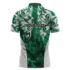 Queensland Maori Kiwi Personalised Zipper Polo Shirt Kikirangi Papua Shell Maori Tribal Tattoo - Aussie Hoodie