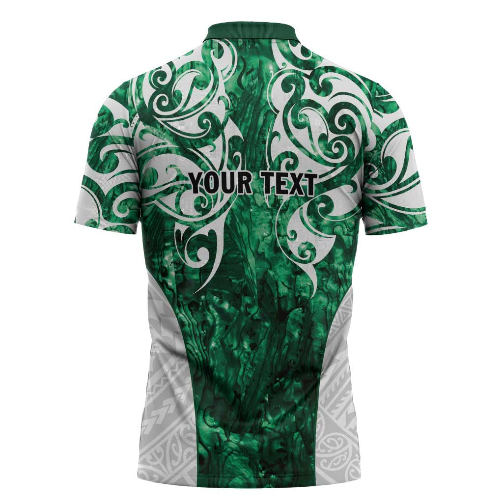 Queensland Maori Kiwi Personalised Zipper Polo Shirt Kikirangi Papua Shell Maori Tribal Tattoo - Aussie Hoodie