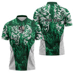 Queensland Maori Kiwi Personalised Zipper Polo Shirt Kikirangi Papua Shell Maori Tribal Tattoo - Aussie Hoodie