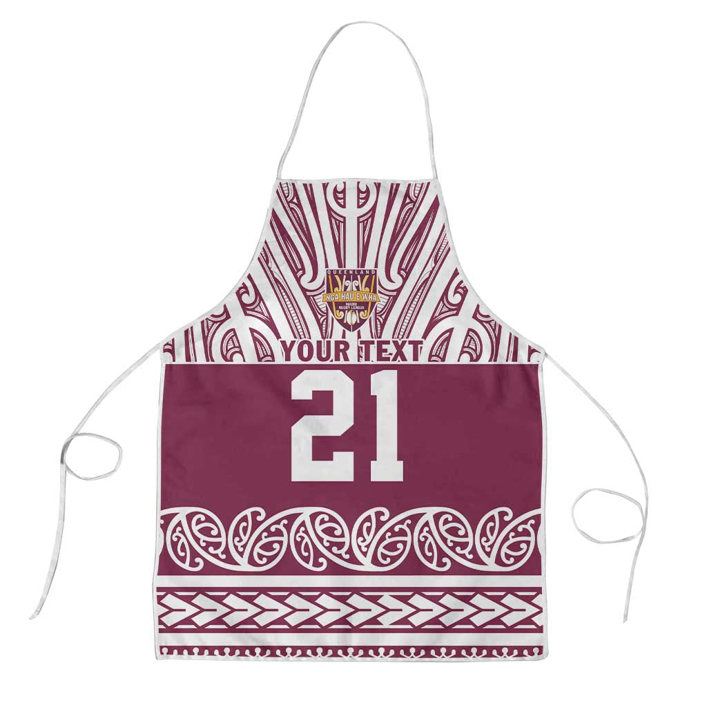 Queensland Maori Nga Hau E Wha Custom Apron Polynesian Maori Tribal Pattern - Aussie Hoodie
