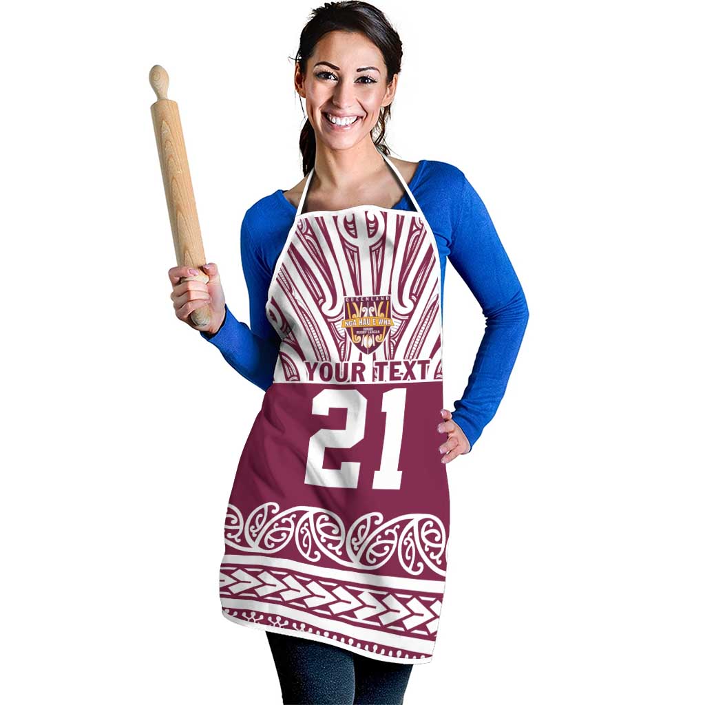 Queensland Maori Nga Hau E Wha Custom Apron Polynesian Maori Tribal Pattern - Aussie Hoodie