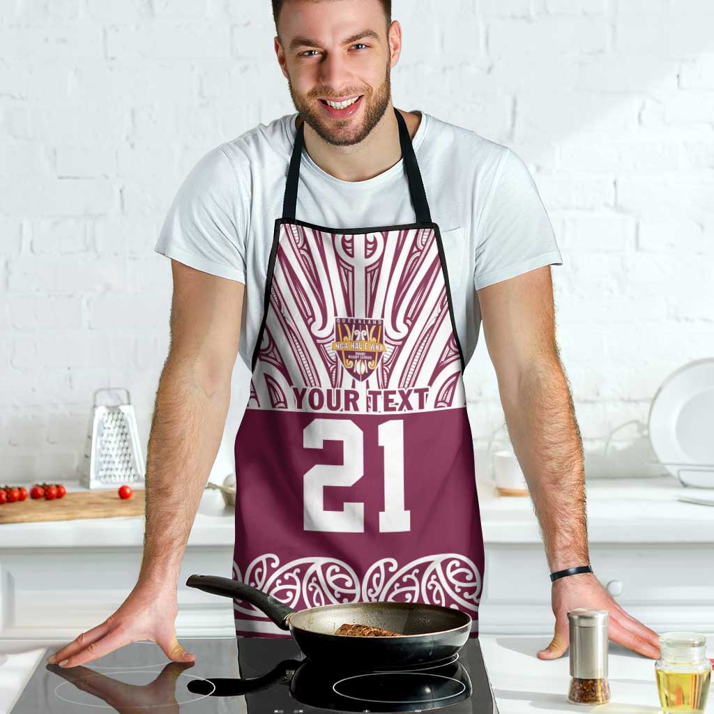 Queensland Maori Nga Hau E Wha Custom Apron Polynesian Maori Tribal Pattern - Aussie Hoodie