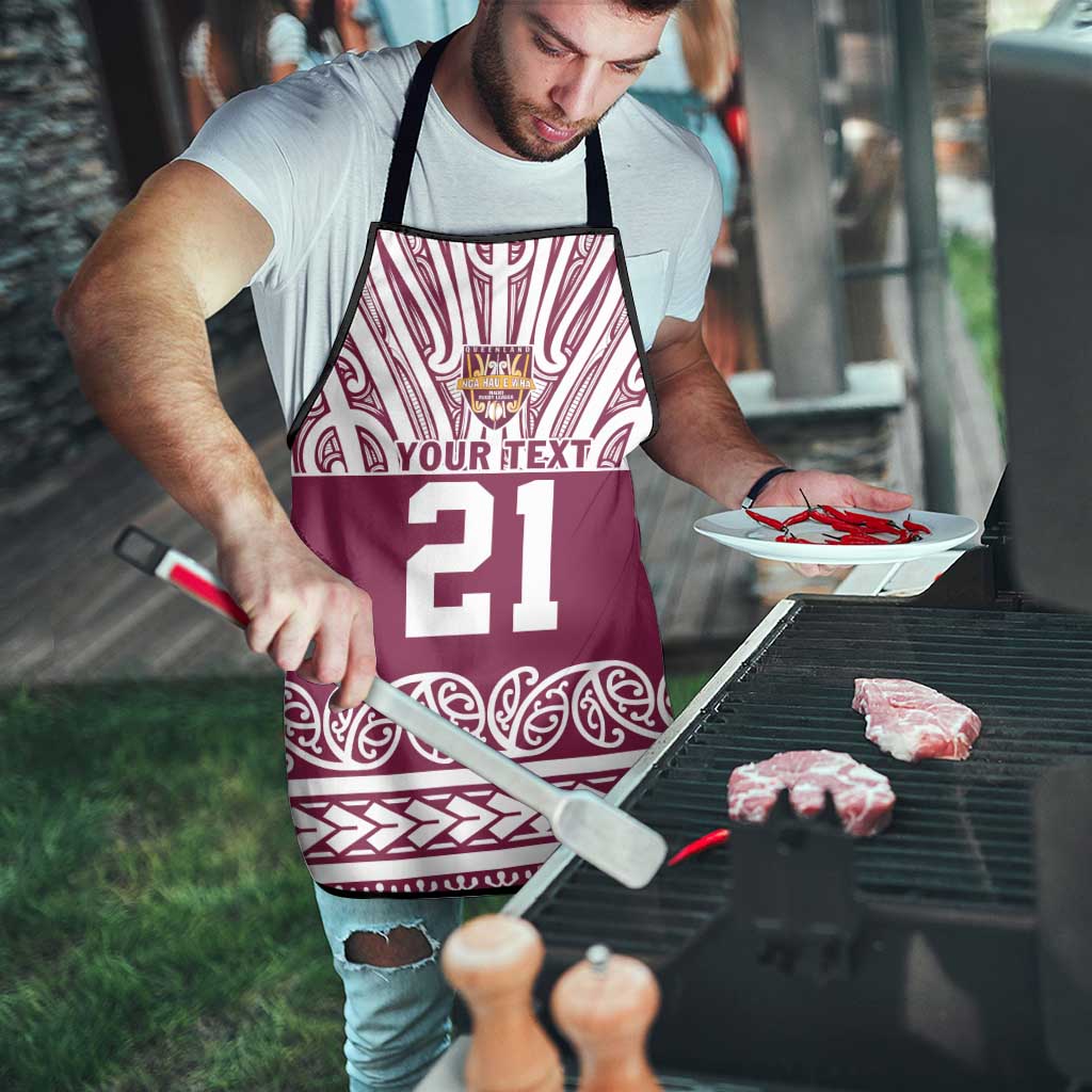 Queensland Maori Nga Hau E Wha Custom Apron Polynesian Maori Tribal Pattern - Aussie Hoodie