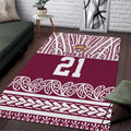 Queensland Maori Nga Hau E Wha Custom Area Rug Polynesian Maori Tribal Pattern