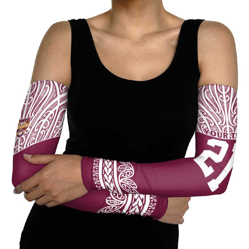 Queensland Maori Nga Hau E Wha Custom Arm Sleeves Polynesian Maori Tribal Pattern - Aussie Hoodie