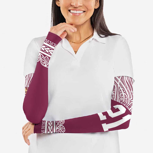 Queensland Maori Nga Hau E Wha Custom Arm Sleeves Polynesian Maori Tribal Pattern - Aussie Hoodie