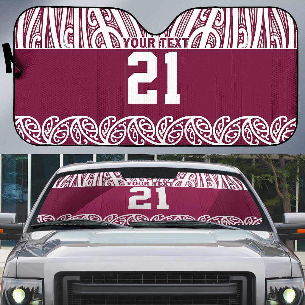 Queensland Maori Nga Hau E Wha Custom Auto Sun Shade Polynesian Maori Tribal Pattern - Aussie Hoodie