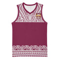 Queensland Maori Nga Hau E Wha Custom Basketball Jersey Polynesian Maori Tribal Pattern - Aussie Hoodie