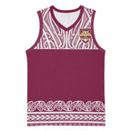 Queensland Maori Nga Hau E Wha Custom Basketball Jersey Polynesian Maori Tribal Pattern - Aussie Hoodie