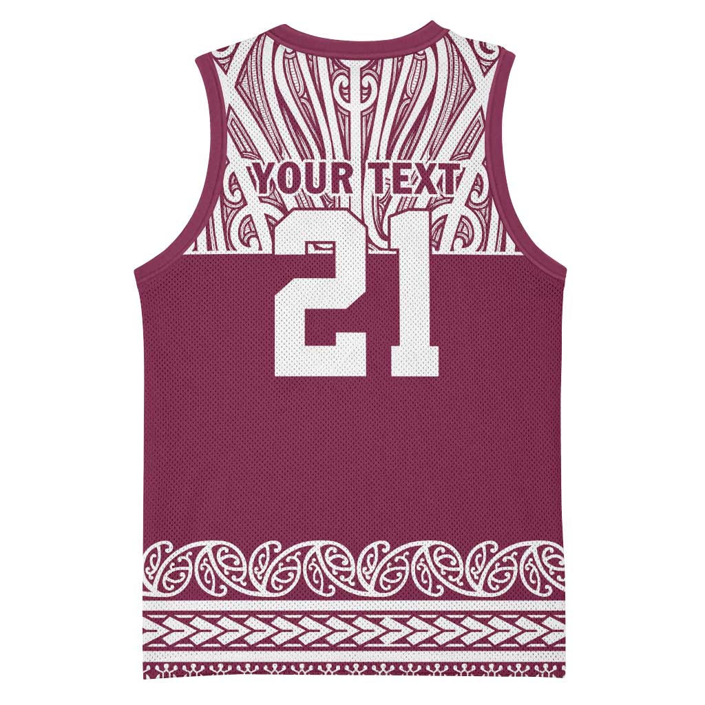 Queensland Maori Nga Hau E Wha Custom Basketball Jersey Polynesian Maori Tribal Pattern - Aussie Hoodie