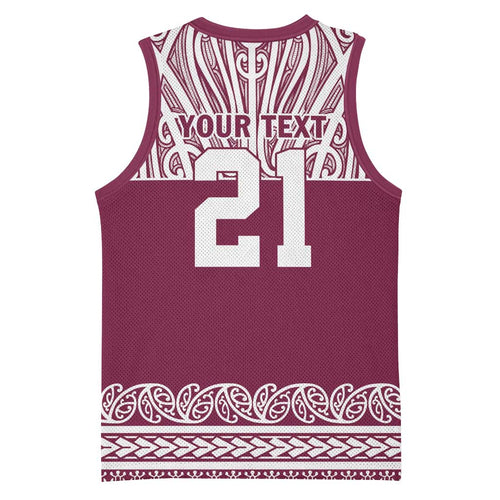 Queensland Maori Nga Hau E Wha Custom Basketball Jersey Polynesian Maori Tribal Pattern - Aussie Hoodie