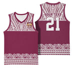 Queensland Maori Nga Hau E Wha Custom Basketball Jersey Polynesian Maori Tribal Pattern - Aussie Hoodie