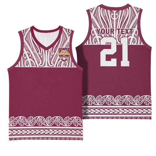 Queensland Maori Nga Hau E Wha Custom Basketball Jersey Polynesian Maori Tribal Pattern - Aussie Hoodie