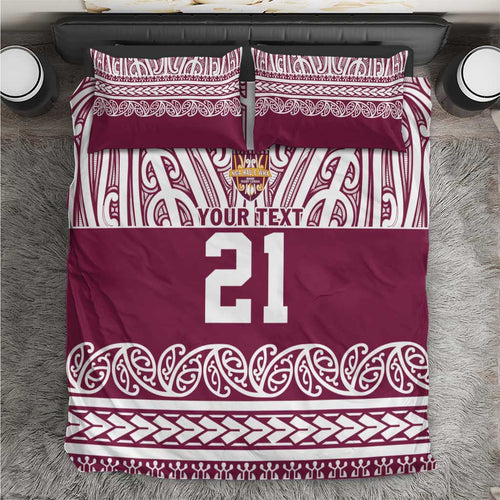 Queensland Maori Nga Hau E Wha Custom Bedding Set Polynesian Maori Tribal Pattern