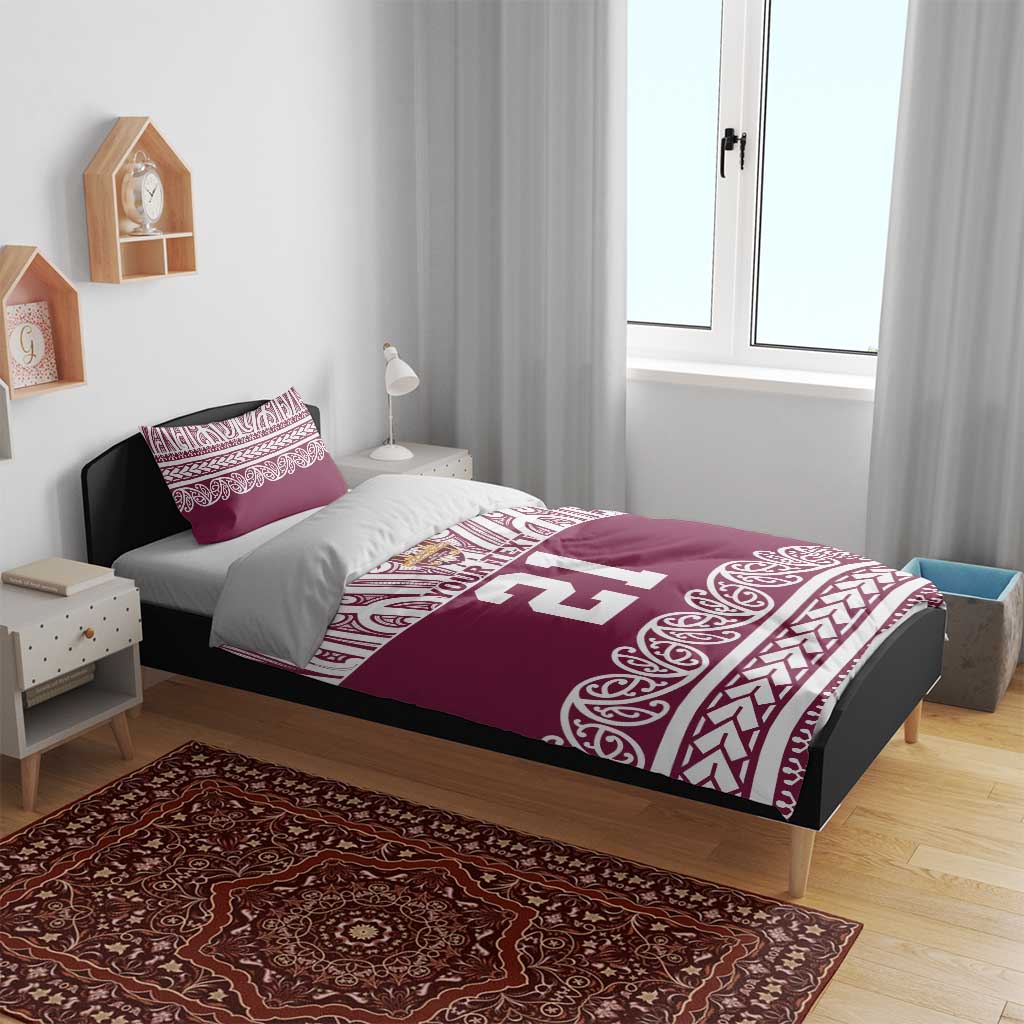 Queensland Maori Nga Hau E Wha Custom Bedding Set Polynesian Maori Tribal Pattern