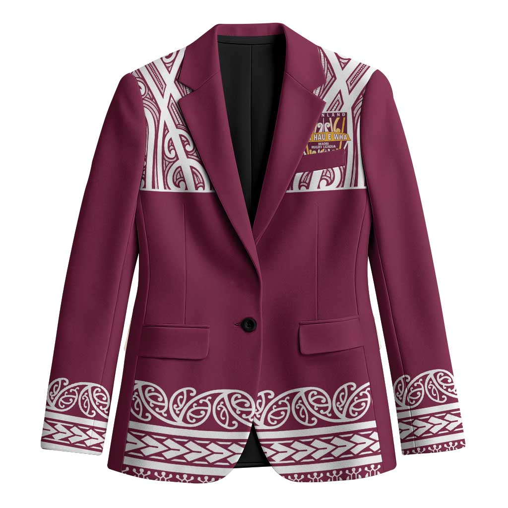 Queensland Maori Nga Hau E Wha Custom Blazer Polynesian Maori Tribal Pattern - Aussie Hoodie