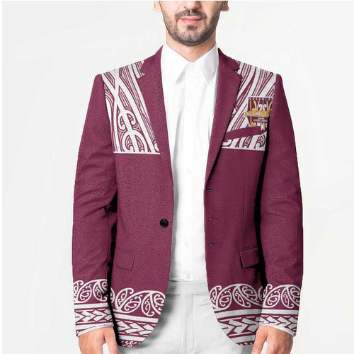 Queensland Maori Nga Hau E Wha Custom Blazer Polynesian Maori Tribal Pattern - Aussie Hoodie