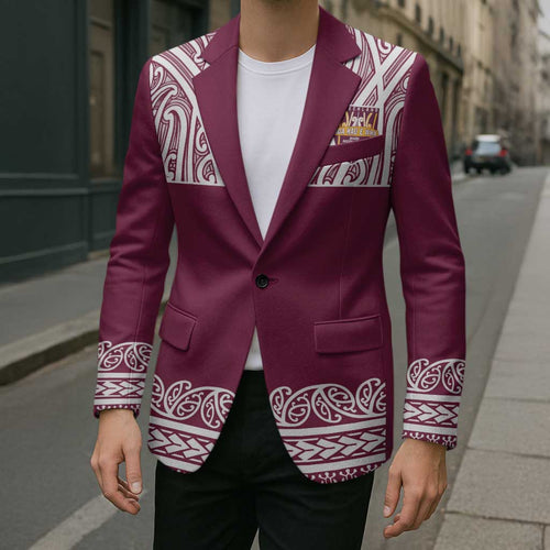 Queensland Maori Nga Hau E Wha Custom Blazer Polynesian Maori Tribal Pattern - Aussie Hoodie