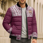 Queensland Maori Nga Hau E Wha Custom Bomber Puffer Jacket Polynesian Maori Tribal Pattern - Aussie Hoodie