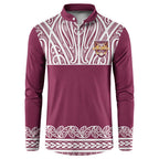 Queensland Maori Nga Hau E Wha Custom Button Sweatshirt Polynesian Maori Tribal Pattern
