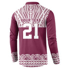 Queensland Maori Nga Hau E Wha Custom Button Sweatshirt Polynesian Maori Tribal Pattern