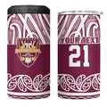 Queensland Maori Nga Hau E Wha Custom 4 in 1 Can Cooler Tumbler Polynesian Maori Tribal Pattern