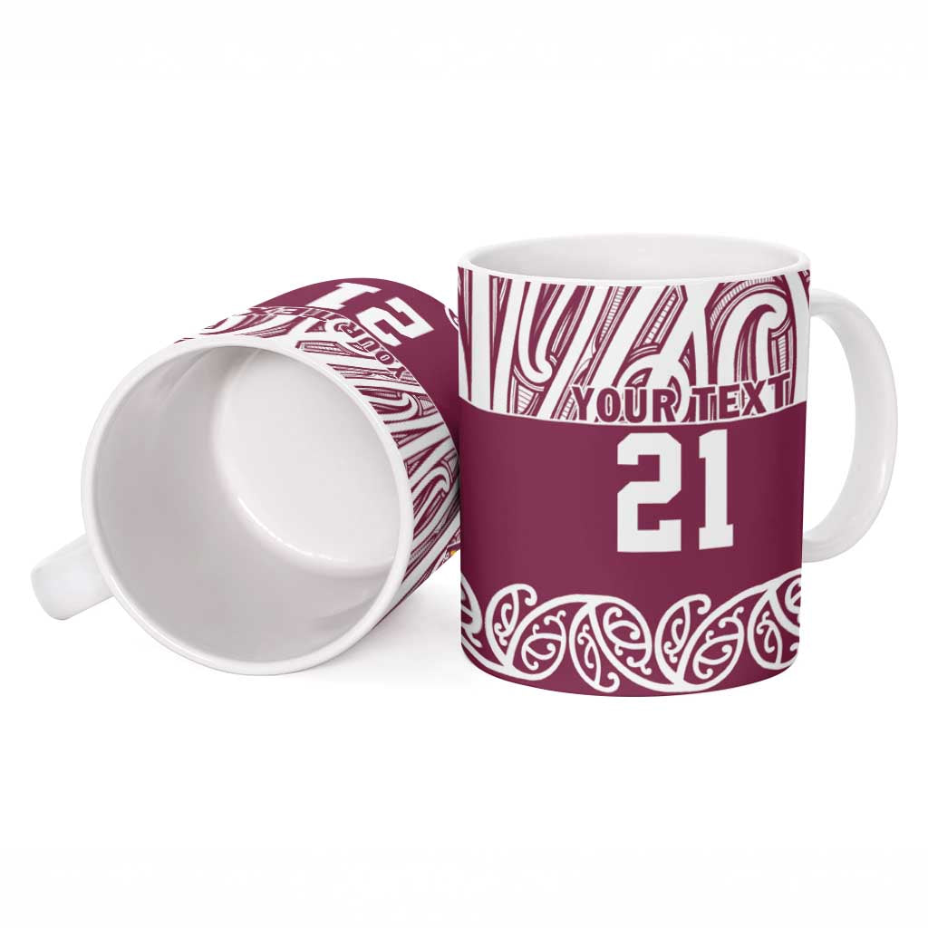 Queensland Maori Nga Hau E Wha Custom Ceramic Mug Polynesian Maori Tribal Pattern - Aussie Hoodie