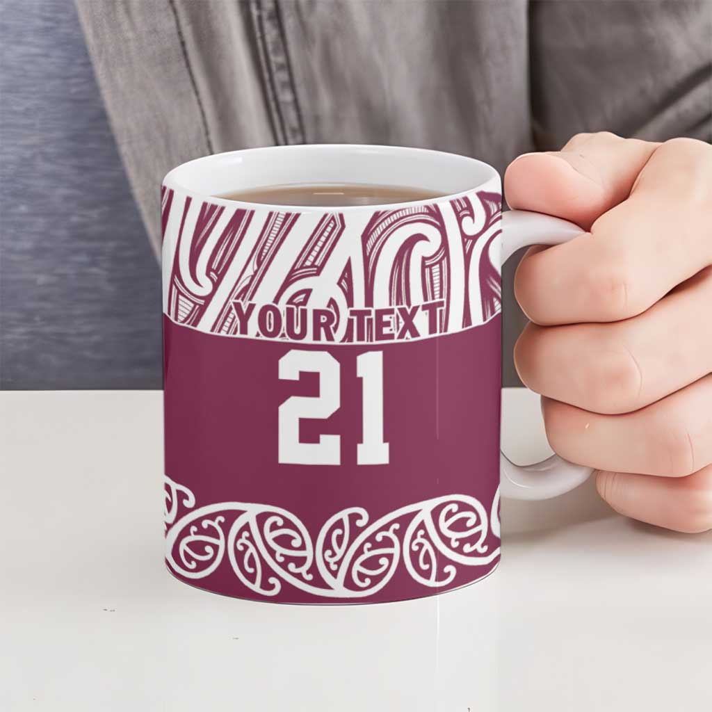 Queensland Maori Nga Hau E Wha Custom Ceramic Mug Polynesian Maori Tribal Pattern - Aussie Hoodie
