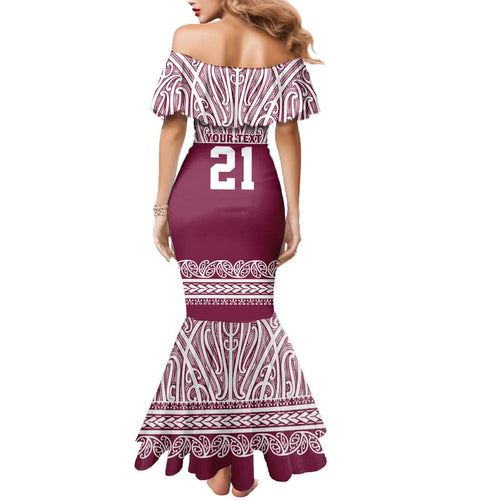 Queensland Maori Nga Hau E Wha Custom Family Matching Mermaid Dress and Hawaiian Shirt Polynesian Maori Tribal Pattern