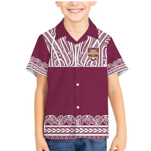 Queensland Maori Nga Hau E Wha Custom Family Matching Mermaid Dress and Hawaiian Shirt Polynesian Maori Tribal Pattern
