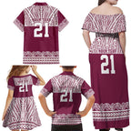 Queensland Maori Nga Hau E Wha Custom Family Matching Off Shoulder Maxi Dress and Hawaiian Shirt Polynesian Maori Tribal Pattern