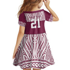 Queensland Maori Nga Hau E Wha Custom Family Matching Short Sleeve Bodycon Dress and Hawaiian Shirt Polynesian Maori Tribal Pattern