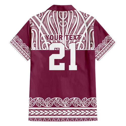 Queensland Maori Nga Hau E Wha Custom Family Matching Short Sleeve Bodycon Dress and Hawaiian Shirt Polynesian Maori Tribal Pattern