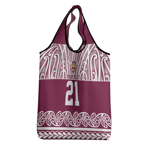 Queensland Maori Nga Hau E Wha Custom Grocery Bag Polynesian Maori Tribal Pattern