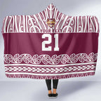 Queensland Maori Nga Hau E Wha Custom Hooded Blanket Polynesian Maori Tribal Pattern
