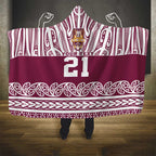 Queensland Maori Nga Hau E Wha Custom Hooded Blanket Polynesian Maori Tribal Pattern