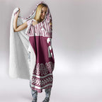 Queensland Maori Nga Hau E Wha Custom Hooded Blanket Polynesian Maori Tribal Pattern