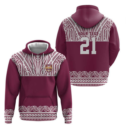 Queensland Maori Nga Hau E Wha Custom Hoodie Polynesian Maori Tribal Pattern
