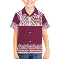 Queensland Maori Nga Hau E Wha Custom Kid Hawaiian Shirt Polynesian Maori Tribal Pattern