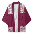 Queensland Maori Nga Hau E Wha Custom Kimono Polynesian Maori Tribal Pattern - Aussie Hoodie