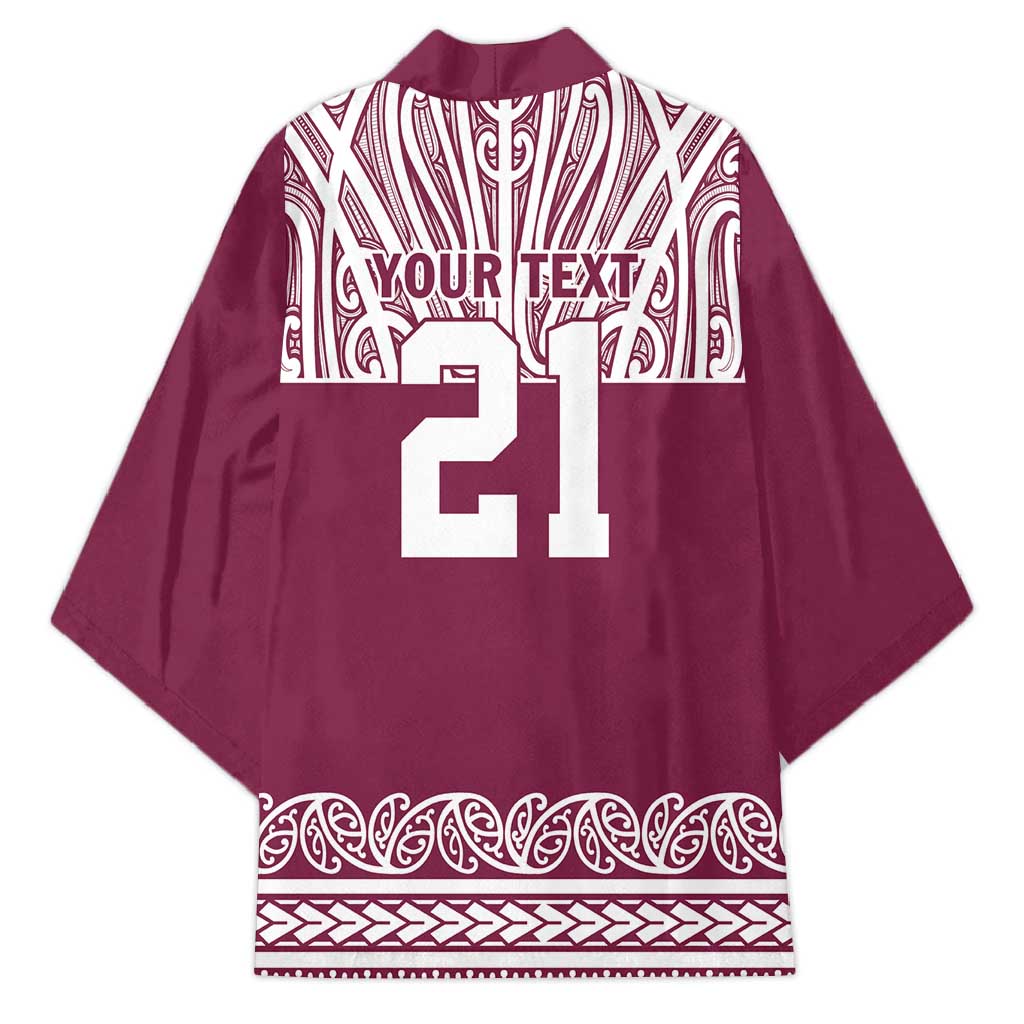 Queensland Maori Nga Hau E Wha Custom Kimono Polynesian Maori Tribal Pattern - Aussie Hoodie
