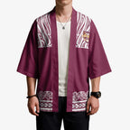 Queensland Maori Nga Hau E Wha Custom Kimono Polynesian Maori Tribal Pattern - Aussie Hoodie