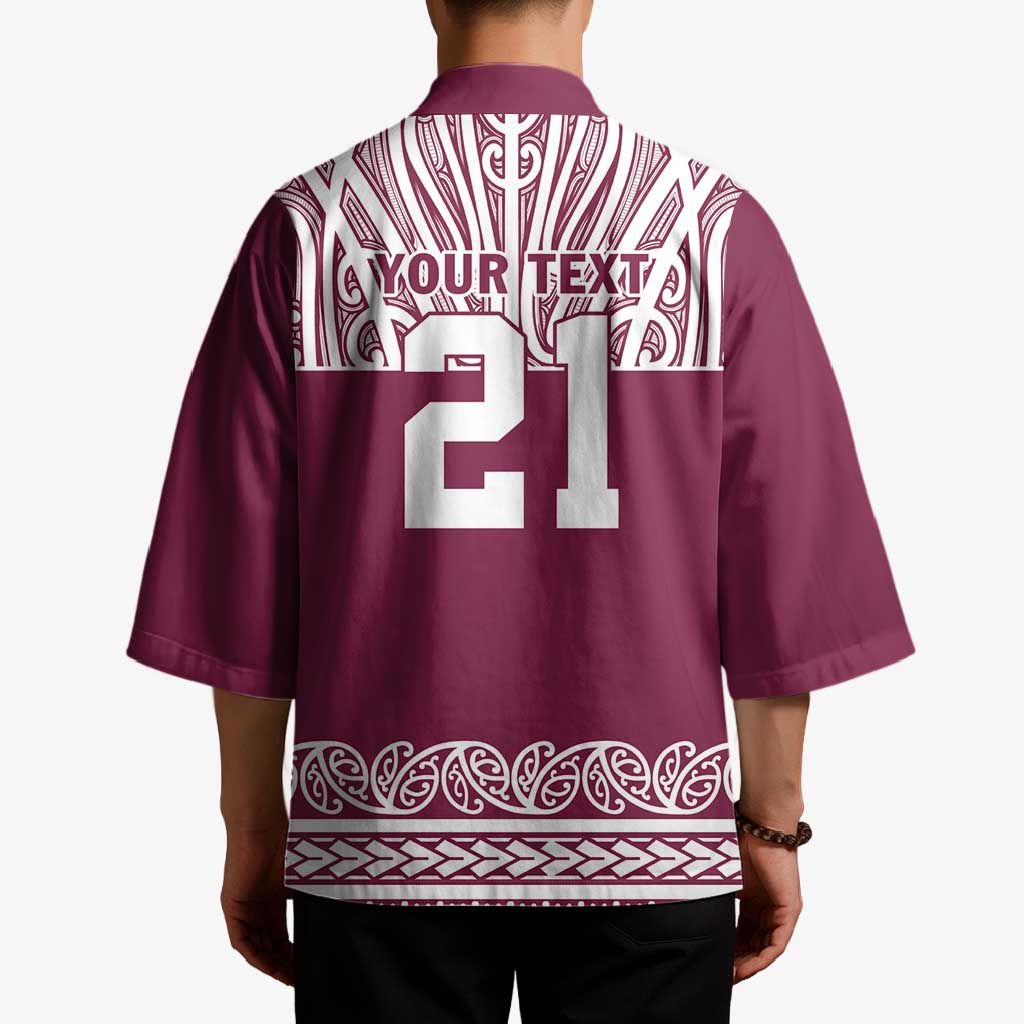 Queensland Maori Nga Hau E Wha Custom Kimono Polynesian Maori Tribal Pattern - Aussie Hoodie