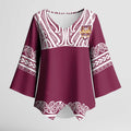 Queensland Maori Nga Hau E Wha Custom Kimono Sleeve Blouse Polynesian Maori Tribal Pattern - Aussie Hoodie