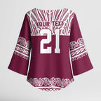 Queensland Maori Nga Hau E Wha Custom Kimono Sleeve Blouse Polynesian Maori Tribal Pattern - Aussie Hoodie