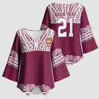 Queensland Maori Nga Hau E Wha Custom Kimono Sleeve Blouse Polynesian Maori Tribal Pattern - Aussie Hoodie